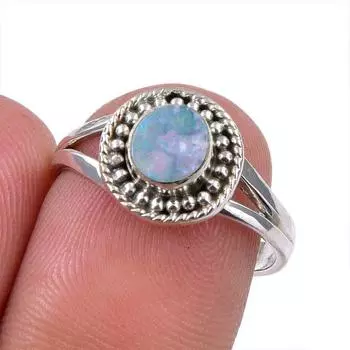Ювелирное кольцо из стерлингового серебра 925 пробы с натуральным австралийским опалом S.7 f3l51