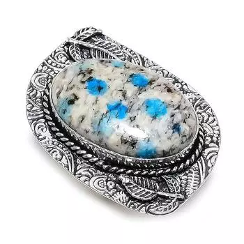 Ювелирное кольцо из стерлингового серебра 925 пробы с натуральным синим азуритом K2, размер 9,5 f0w49