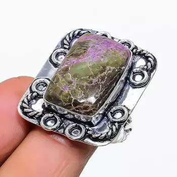 Ювелирное кольцо из стерлингового серебра 925 пробы с натуральным драгоценным камнем ручной работы, размер 9 V0s01