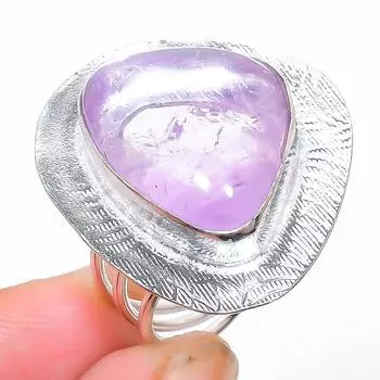 Ювелирное кольцо из стерлингового серебра 925 пробы с драгоценным камнем шалфея и аметистом ручной работы 7,5 e4f76 7.5 фиолетовый