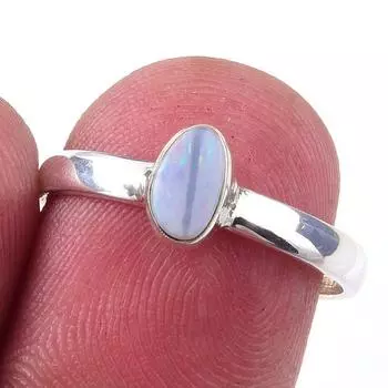 Ювелирное кольцо из стерлингового серебра 925 пробы с натуральным австралийским опалом S.7 T7b51