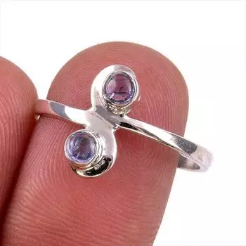 Ювелирное кольцо из стерлингового серебра 925 пробы с натуральным танзанитом, размер 9 v4n38