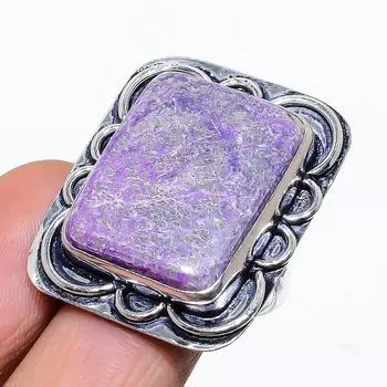 Ювелирное кольцо из стерлингового серебра 925 пробы с натуральным драгоценным камнем ручной работы, размер 9 m4w63