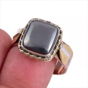 Ювелирное кольцо из стерлингового серебра 925 пробы с натуральным двухцветным драгоценным камнем, размер 10 k8k56