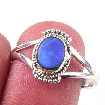 Ювелирное кольцо из стерлингового серебра 925 пробы с натуральным австралийским опалом S.9 q1Z90