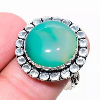 Ювелирное кольцо из стерлингового серебра 925 пробы с зеленым ониксом, размер 9,5 L0P66 9.5 зелёный