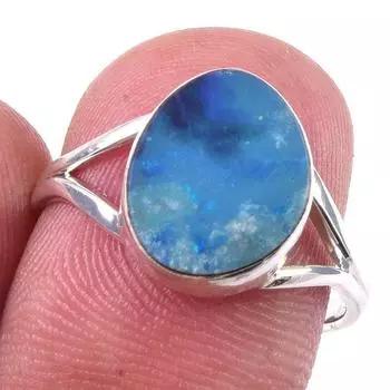 Ювелирное кольцо из стерлингового серебра 925 пробы с натуральным австралийским опалом S.7 E9l32