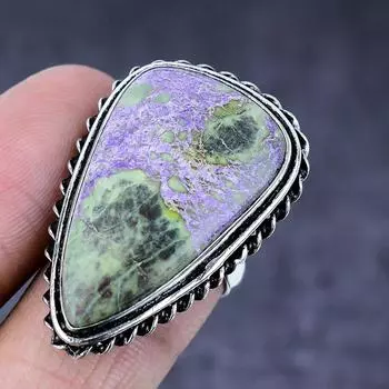 Ювелирное кольцо из стерлингового серебра 925 пробы с натуральным драгоценным камнем ручной работы, размер 7, A2n45