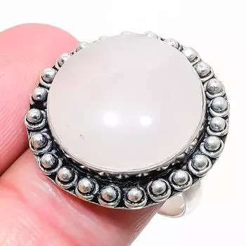 Ювелирное кольцо из стерлингового серебра 925 пробы с розовым кварцем, размер 9 a1P88 9 розовый