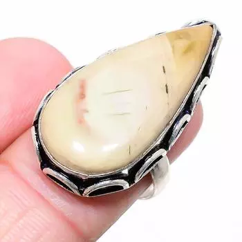 Ювелирное кольцо из стерлингового серебра 925 пробы с драгоценным камнем Императорская яшма, размер 7,5 J8m19 7.5 красный