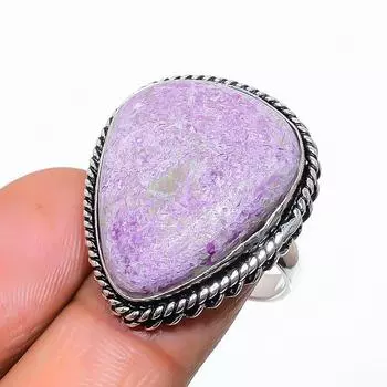 Ювелирное кольцо из стерлингового серебра 925 пробы с натуральным драгоценным камнем ручной работы, размер 7 k3d97