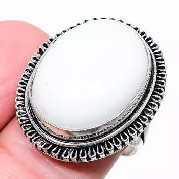 Ювелирное кольцо из стерлингового серебра 925 пробы с радужным лунным камнем, размер 7, S5t65 7 белый