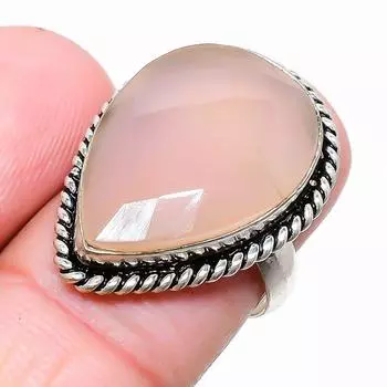 Ювелирное кольцо из стерлингового серебра 925 пробы с розовым кварцем, размер 7 E1n11 7 розовый