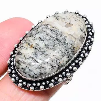 Ювелирное кольцо из стерлингового серебра 925 пробы с синим азуритом K2, размер 7,5 z2k66 7.5 белый