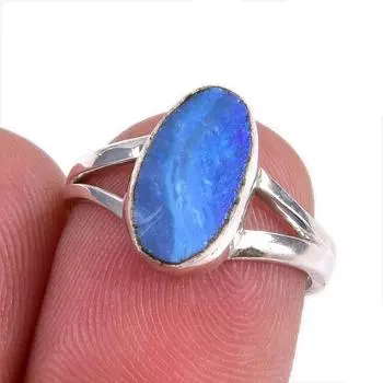 Ювелирное кольцо из стерлингового серебра 925 пробы с натуральным австралийским опалом S.6 i4K19