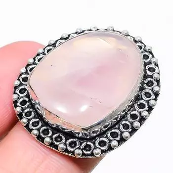 Ювелирное кольцо из стерлингового серебра 925 пробы с розовым кварцем, размер 8 W9b52 8 розовый