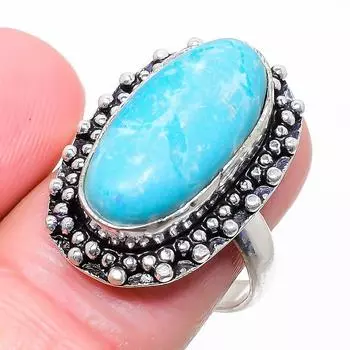 Ювелирное кольцо из стерлингового серебра 925 пробы с драгоценным камнем Ларимар, размер 9 s0d03 9 синий