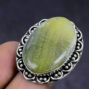 Ювелирное кольцо из стерлингового серебра 925 пробы с натуральным драгоценным камнем яшма шмеля, размер 7 Q7M75