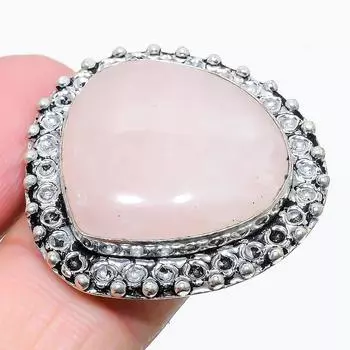 Ювелирное кольцо из стерлингового серебра 925 пробы с розовым кварцем, размер 9,5 o7l73 9.5 розовый