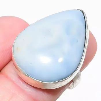 Ювелирное кольцо из стерлингового серебра 925 пробы с опалом Owhyee, размер 7,5, D6t39 7.5 синий