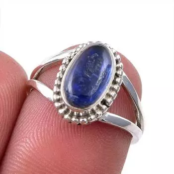 Ювелирное кольцо из стерлингового серебра 925 пробы с натуральным кианитом, размер 5,5 a0f44