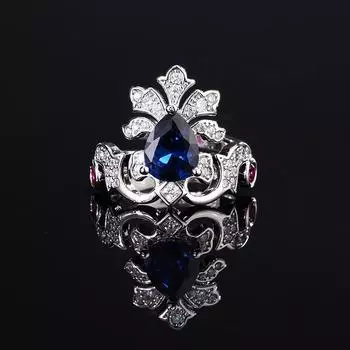 Ювелирное кольцо изумрудного цвета голубиной крови Treasure Crown Универсальное модное пригородное винтажное женское