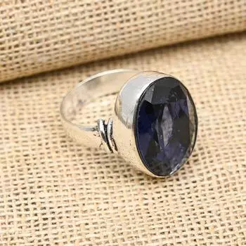 Ювелирное кольцо ручной работы из стерлингового серебра 925 пробы с аметистом для нее