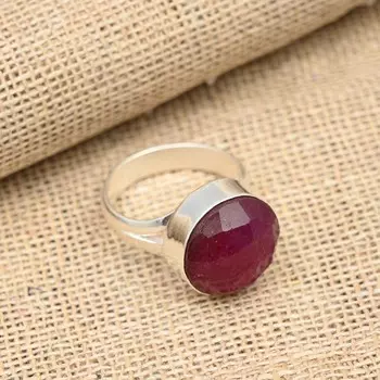 Ювелирное кольцо ручной работы из стерлингового серебра 925 пробы с кашмирским красным рубином для нее 4 красный