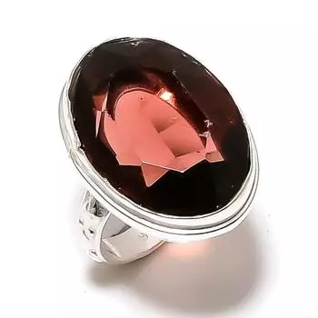 Ювелирное кольцо ручной работы из стерлингового серебра 925 пробы с натуральным морганитом, размер 8 s5p18