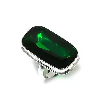 Ювелирное кольцо ручной работы из стерлингового серебра 925 пробы с натуральным драгоценным камнем перидот, размер 7 W2Y80