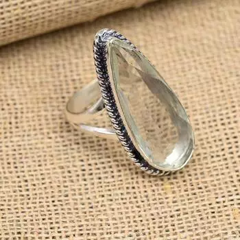 Ювелирное кольцо ручной работы из стерлингового серебра 925 пробы с роскошным белым топазом и драгоценным камнем для женщин 4 белый