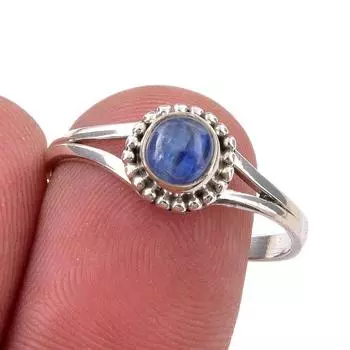 Ювелирное кольцо ручной работы из стерлингового серебра 925 пробы с натуральным кианитом, размер 9 F1z63