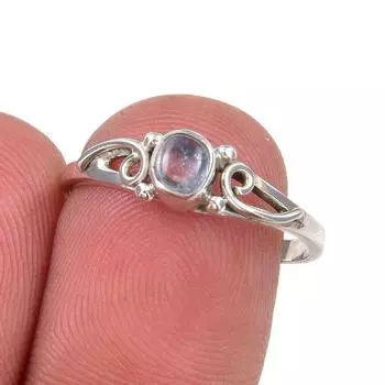 Ювелирное кольцо ручной работы из стерлингового серебра 925 пробы с натуральным кианитом, размер 7, A0G99