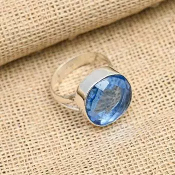 Ювелирное кольцо ручной работы из стерлингового серебра 925 пробы с красивым танзанитом, подарок для нее 4 синий