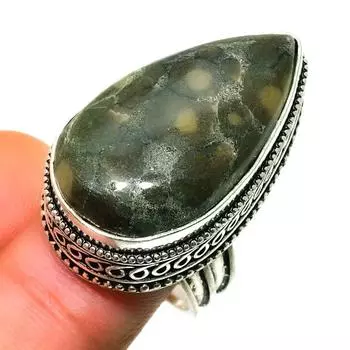 Ювелирное кольцо ручной работы с драгоценным камнем Curpitboulder Opal 925, посеребренное, размер 7