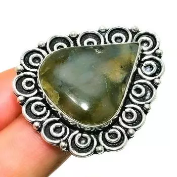 Ювелирное кольцо ручной работы с драгоценным камнем Лабрадорит 925 пробы, посеребренное, размер 5,5