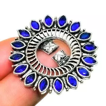 Ювелирное кольцо ручной работы с драгоценным камнем Londonblue Топаз 925 пробы, посеребренное, размер 8