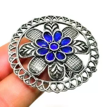 Ювелирное кольцо ручной работы с драгоценным камнем Londonblue Топаз 925 пробы, посеребренное, размер 7