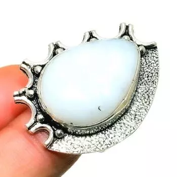 Ювелирное кольцо ручной работы с камеей 925 пробы, посеребренное, размер 6,5