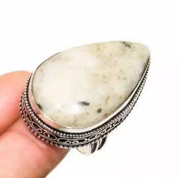 Ювелирное кольцо ручной работы с радужным лунным камнем, посеребренное кольцо 925 пробы, размер 9