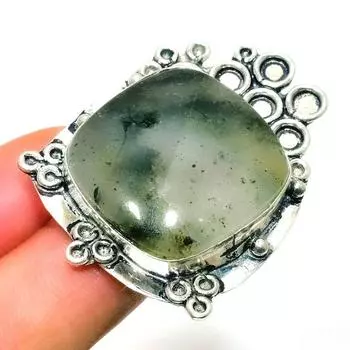 Ювелирное кольцо ручной работы с зеленым авантюрином 925 пробы, посеребренное, размер 6,5