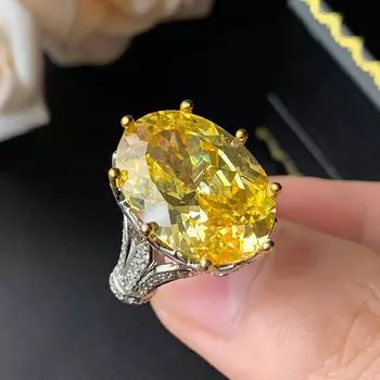 Ювелирное кольцо с имитацией огранки «Птичье гнездо» с фиолетовым литием и светящимся порошком из циркония, желтого цвета с циркониевым покрытием, открывающееся кольцо для женщин, модное женское пригородное кольцо