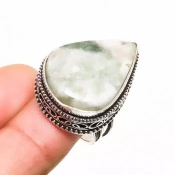 Ювелирное кольцо с серебряным покрытием 925 пробы, оранжевый серафинит, размер 6,5