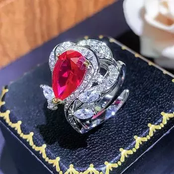 Ювелирное кольцо с синей шпинелью, розовым цирконием, желтым цирконием, модное женское пригородное