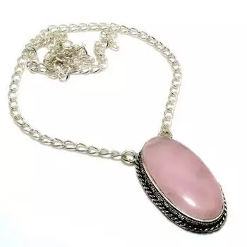 Ювелирное колье ручной работы с розовым кварцем 925 пробы, посеребренное, 18 дюймов 18 розовый