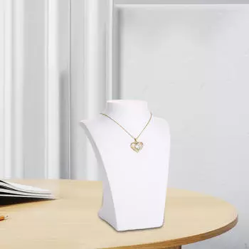 Ювелирное ожерелье дисплей бюст цепь стойка манекен модель для столешницы White 14x10.5x19.5cm