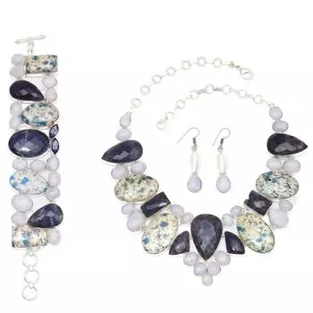 Ювелирное ожерелье и комплект из сапфиров Jasper Wonder K2 18-20