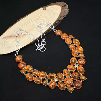 Ювелирное ожерелье из балтийского янтаря, цепочка ручной работы для нее, ювелирные изделия из стерлингового серебра 925 пробы для подарка на День благодарения Adjustable With 18 Inches жёлтый