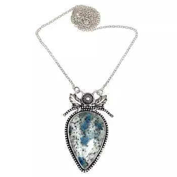 Ювелирное ожерелье из драгоценных камней яшмы ручной работы с этнической нитью макраме