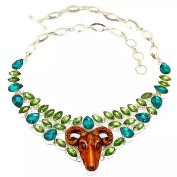 Ювелирное ожерелье из кварца перидота и хромдиопсида 16-18 дюймов